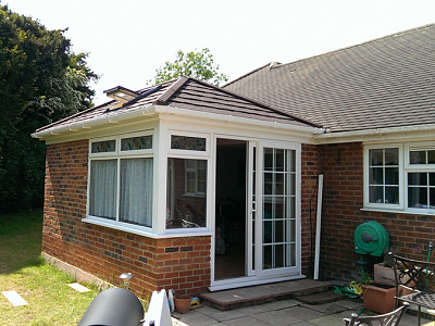 Replacement double hipped conservatory roof christchurch 3