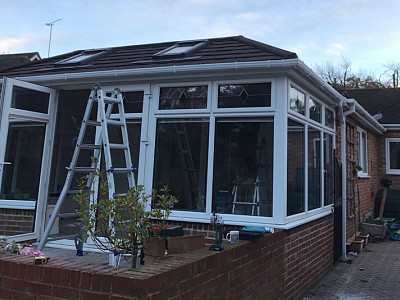 Replacement double hipped conservatory roof ferndown 2